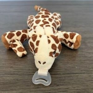 Philips Avent Soothie Snuggle Giraffe Pacifier Holder Plush Baby Toy Brown Cream